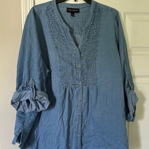 Lane Bryant Light Blue Denim Blouse